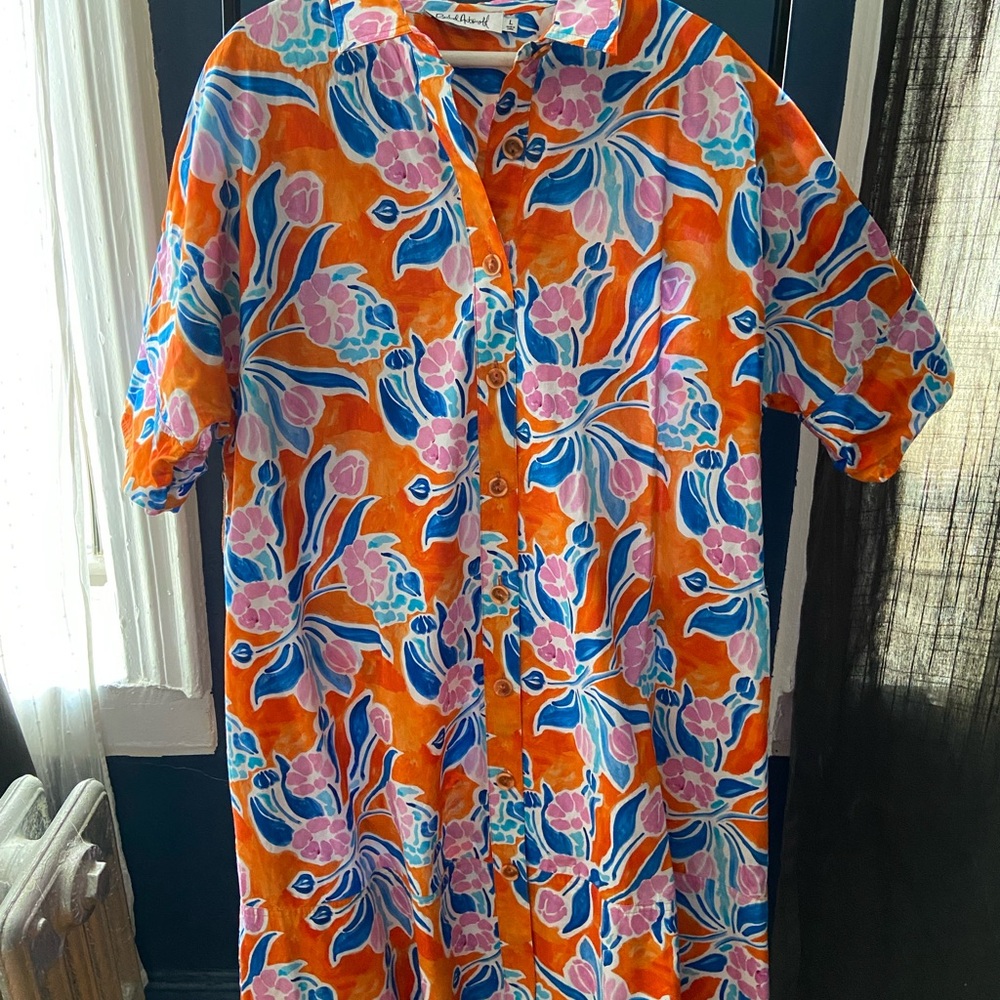 Rachel Antonoff Floral Miriam Shirt Dress, size large